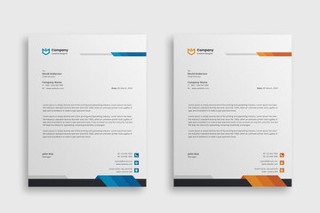 Wall Mural - Abstract Corporate Business Style Letterhead Design Vector Template For Your Project. Simple And Clean Print Ready Design, Elegant Flat Design Vector Illustration.