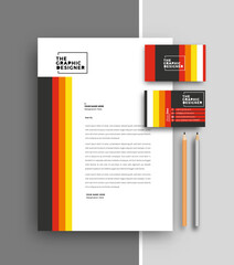 Wall Mural - Business letterhead with business card templates design, Vector illustration.