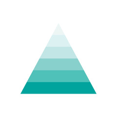 Wall Mural - pyramid infographic template with 6 charts. blue triangle data segments vector illustration.
