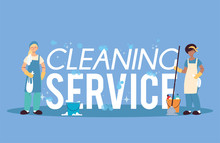 Women With Laundry And Cleaning Service