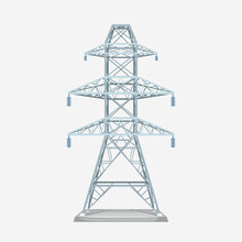 Modern Grey Electric Tower Isolated On White