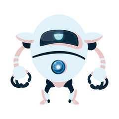 Poster - white robot cartoon vector design