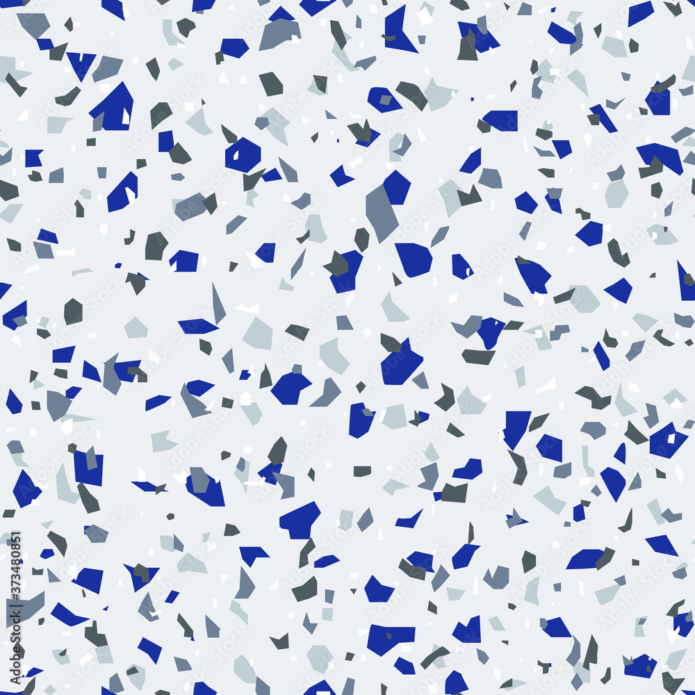 Terrazzo seamless pattern blue and grey. Italian classic type of floor ...