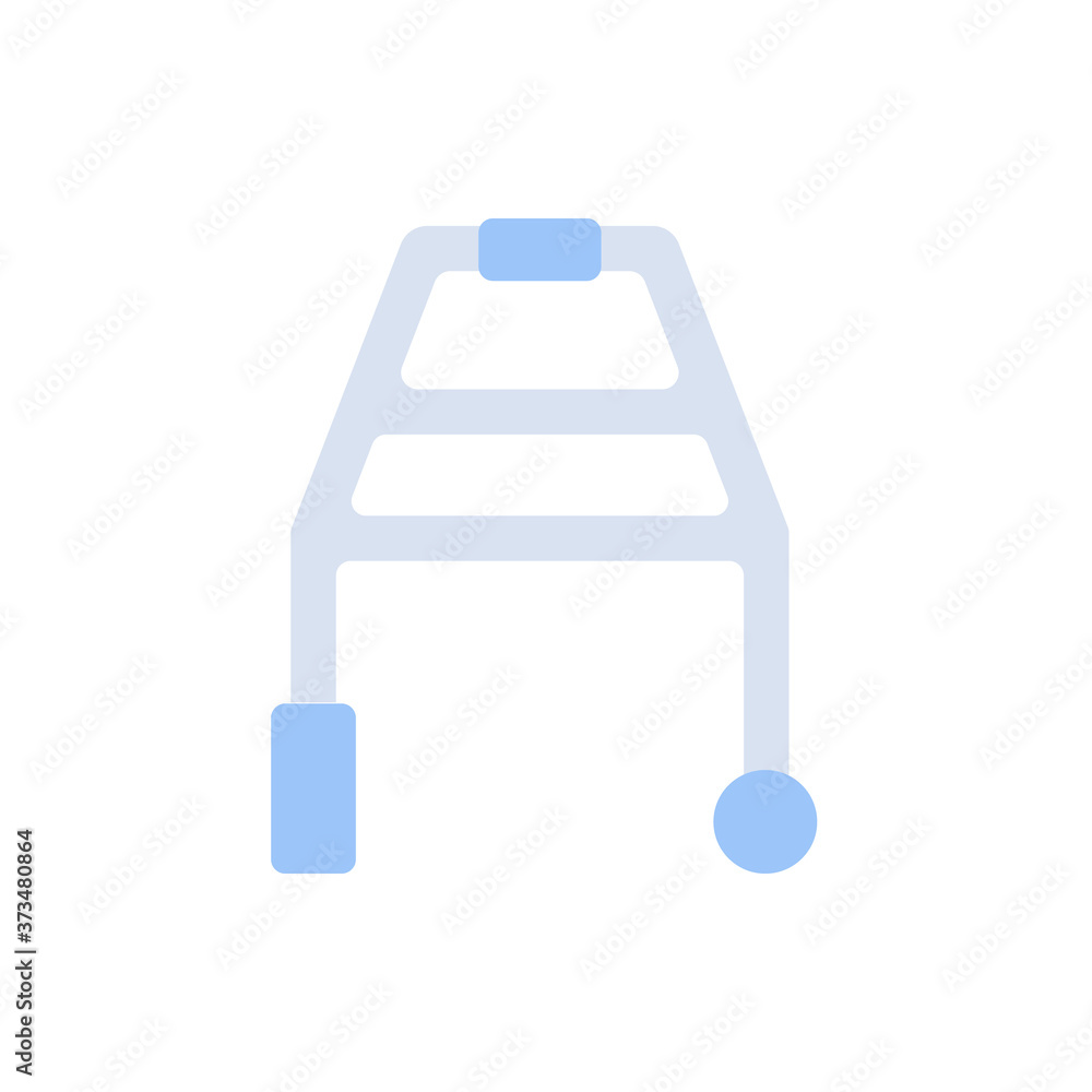 Walker old icon. Simple color vector elements of nursing home icons for ...