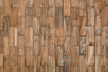 Wall Mural - background and texture of brown color decorative old wood on surface wall in rectangular shape.
