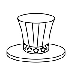 Poster - hat with united states of america flag line style icon