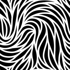 Wall Mural - elegant seamless floral pattern. wavy vector abstract background. stylish modern monochrome striped 