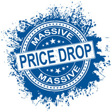 Blue White Rubber Stamp With Price Drop Concept