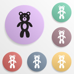 Wall Mural - Teddy bear plush toy badge color set icon. Simple glyph, flat vector of toys icons for ui and ux, website or mobile application