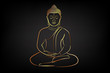 Golden buddha with golden border element.