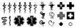 Medical symbol of the emergency star of life icons Funny vector caduceus signs Doctor esculaap icon Drugstor Ppharmacy pharma sign Aesculapius or asclepius Snake staff plus medic cup Health store shop