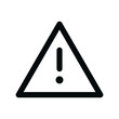 Website warning isolated icon, triangle attention linear icon, exclamation outline vector icon with editable stroke
