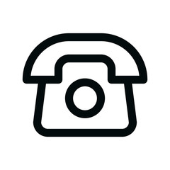 Landline phone isolated icon, retro telephone linear icon, home vintage phone outline vector icon with editable stroke