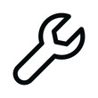 Wrench isolated icon, web site settings linear icon, repair system outline vector icon with editable stroke