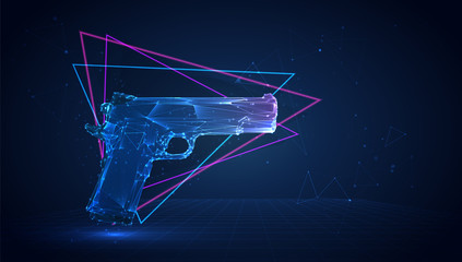 vector 3d pistol from triangular polygons