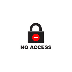 Sticker - No access logo design incorporated with locked padlock icon