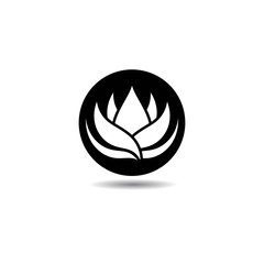 Canvas Print - Black lotus logo template vector icon