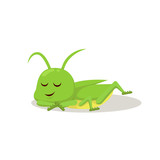 Fototapeta Dinusie - Grasshopper cute mascot insect design illustration