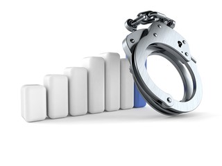 Canvas Print - Handcuffs with chart