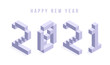 © lunarts_studio - 2021 New year isometric vector illustration art. Minimal 2021 vector Holiday decoration elements for design, postcard, greeting cards and invitations or flyer