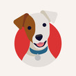 © Mascha Tace - Cute vector portrait of jack russell terrier dog in flat design. Cool vector round icon on small dog head