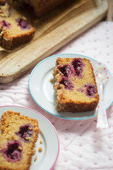 Wall Mural - Blackberry and apple loaf cake with cinnamon crumble 