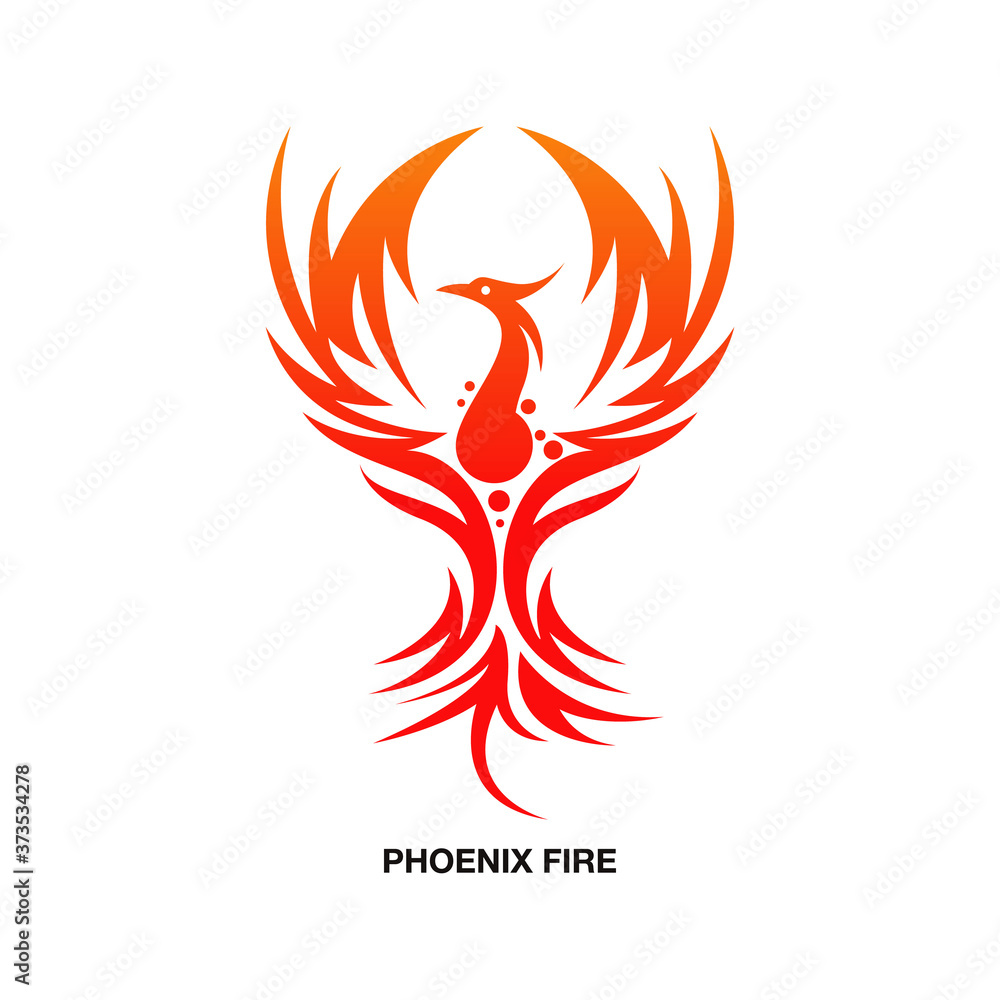 Flying Phoenix Fire Bird abstract Logo design vector template. Dove ...