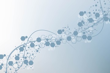 Wall Mural - hexagonal abstract background. big data visualization. global network connection. medical, technolog