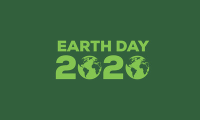 Wall Mural - 50 years Earth Day 2020 text- for Earth anniversary day vector