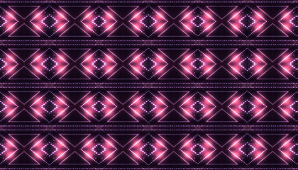 Wall Mural - abstract neon background. neon geometric pattern. dark background with lights and lines.