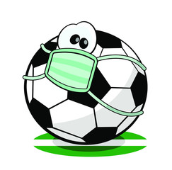 soccer ball wearing a mask