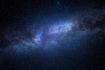 Wall Mural - milky way galaxy. this long exposure astronomical photograph taken in the middle of the night.