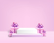 © Supichaya - Pink gift box with podium for showing product