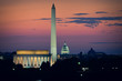 Washington D.C. skyline at night with major monuments in view - Washington D.C. United States of America