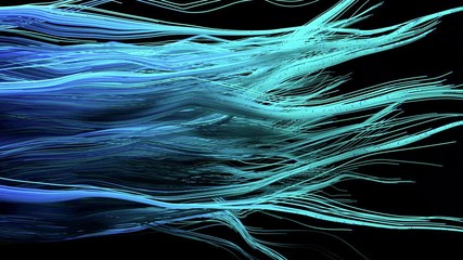 Blue Lines background waving to connecting. Wires that connect to communicate. Networks in motion. 4k animation