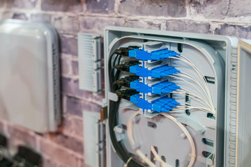 Fiber optic cable connect to communication Distribution point