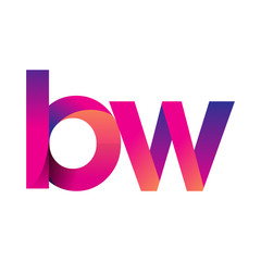 Initial Letter BW Logo Lowercase, magenta and orange, Modern and Simple Logo Design.