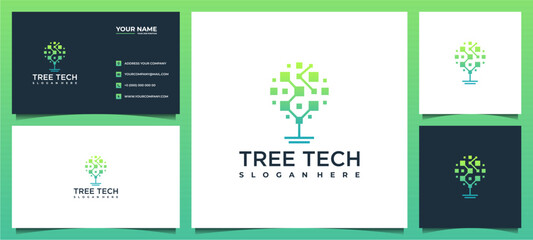 tree technology software solutions with business card templates