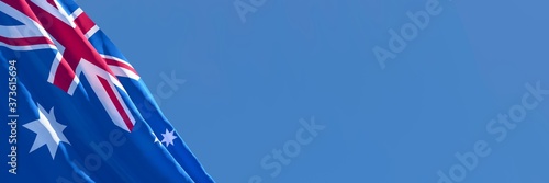 Fotografía 3D rendering of the national flag of Australia waving in the wind