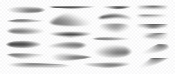 Realistic shadow effect isolated on transparent background Vector.  shadows dividing lines and corners, Separator line or shadow divider for web page and object.