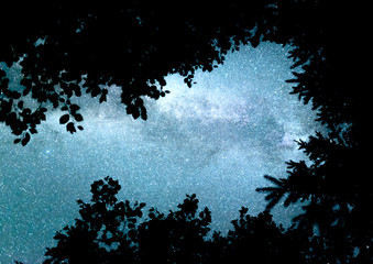 Wall Mural - starry sky. milky way galaxy. this long exposure astronomical photograph taken in the middle of the 
