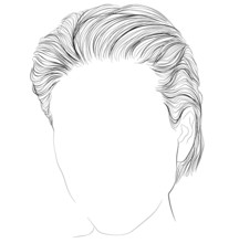 Elegant Short Hairstyle, Outline Vector Illustration, Woman Head