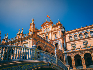 Sticker - Beautiful shot of Seville Plaza de Espana in Andalusia Spain square