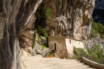 Wall Mural - genga town with hermitages and caves of frasassi