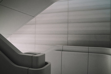 modern interior design of concrete staircase with beautiful interior light. contemporary architectur