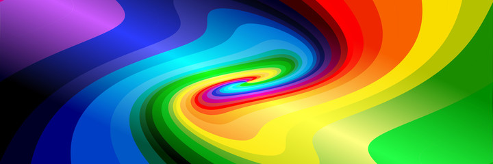 Wall Mural - Background with soft, wavy rainbow colored spirals