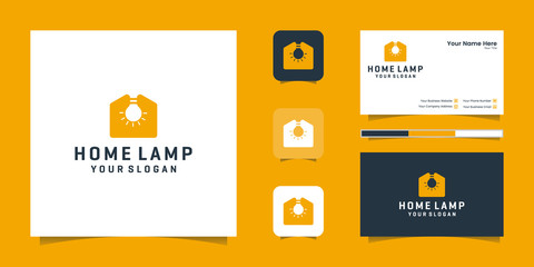 Wall Mural - Home lamp modern logo design and business card