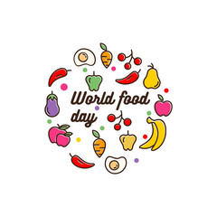 today eat world with a variety of fruits and vegetables