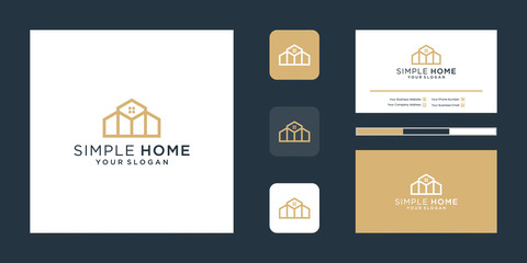 Wall Mural - Logo modern home for construction, home, real estate, building, property. minimal awesome trendy professional logo design template and business card design