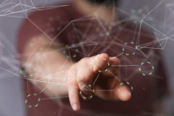 network binary code interface digital touch